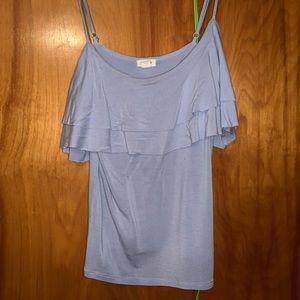 Garage Blue Ruffle Tank